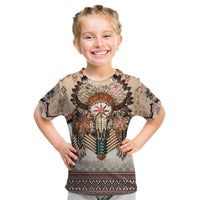 Native American Kid T Shirt Buffalo Skull - Wonder Print Shop