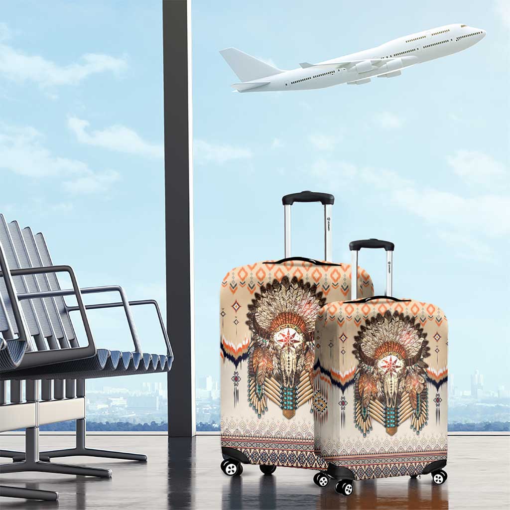 Native American Luggage Cover Buffalo Skull - Wonder Print Shop