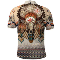 Native American Polo Shirt Buffalo Skull - Wonder Print Shop