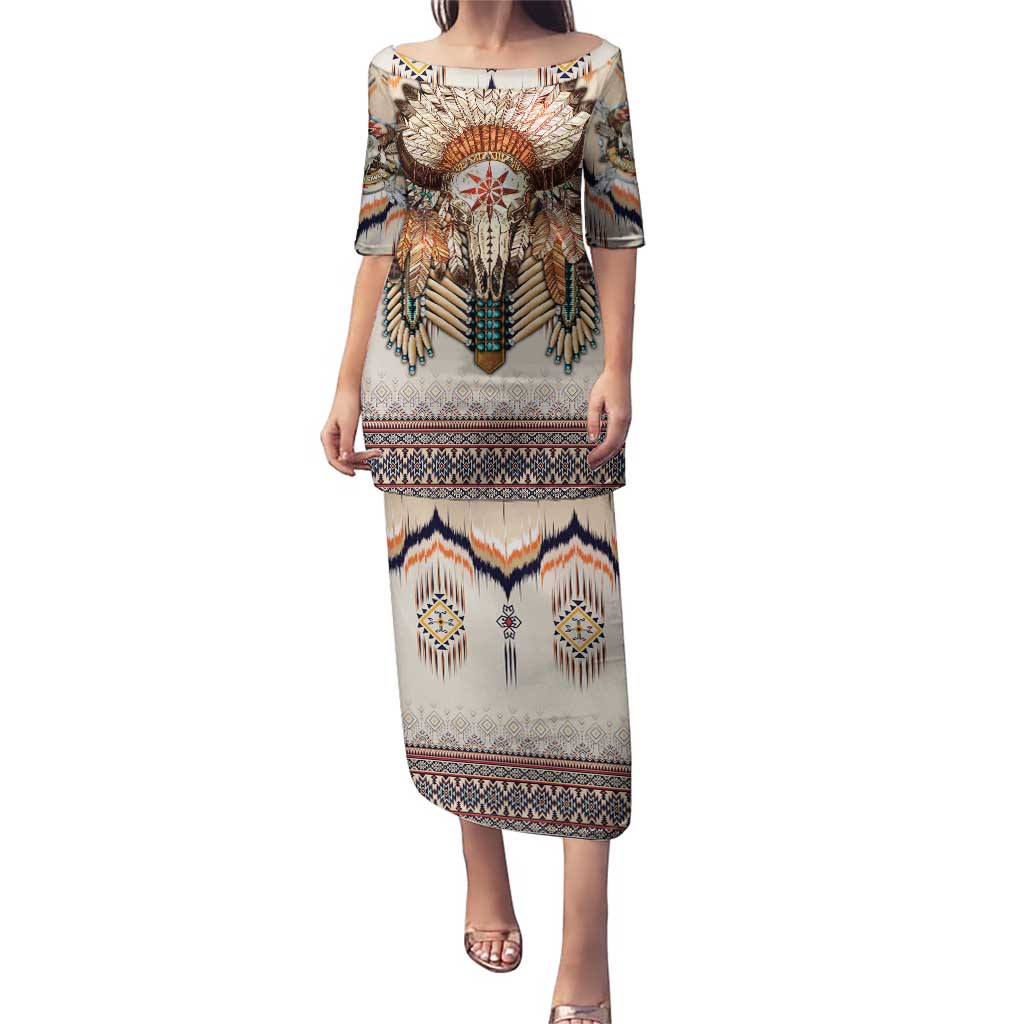 Native American Puletasi Buffalo Skull - Wonder Print Shop