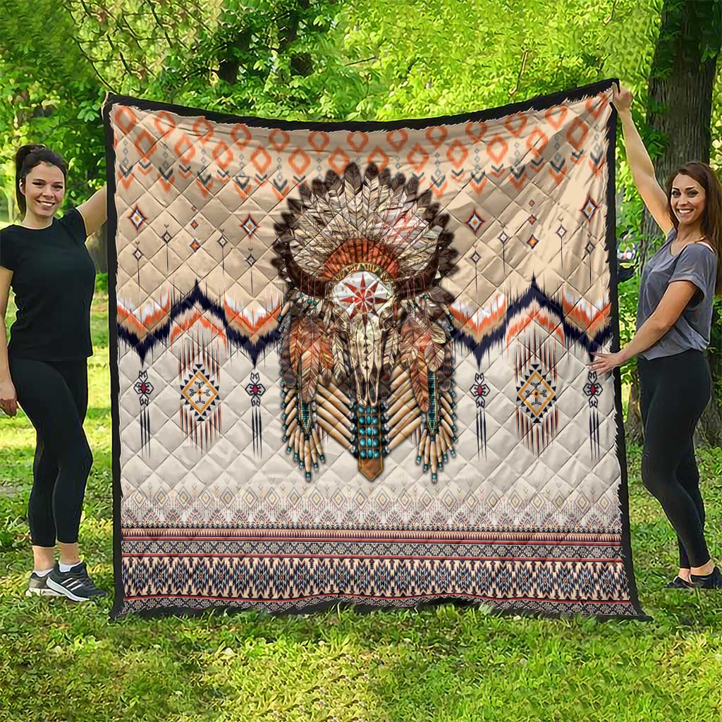 Native American Quilt Buffalo Skull - Wonder Print Shop