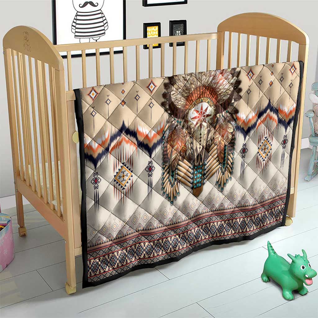 Native American Quilt Buffalo Skull - Wonder Print Shop