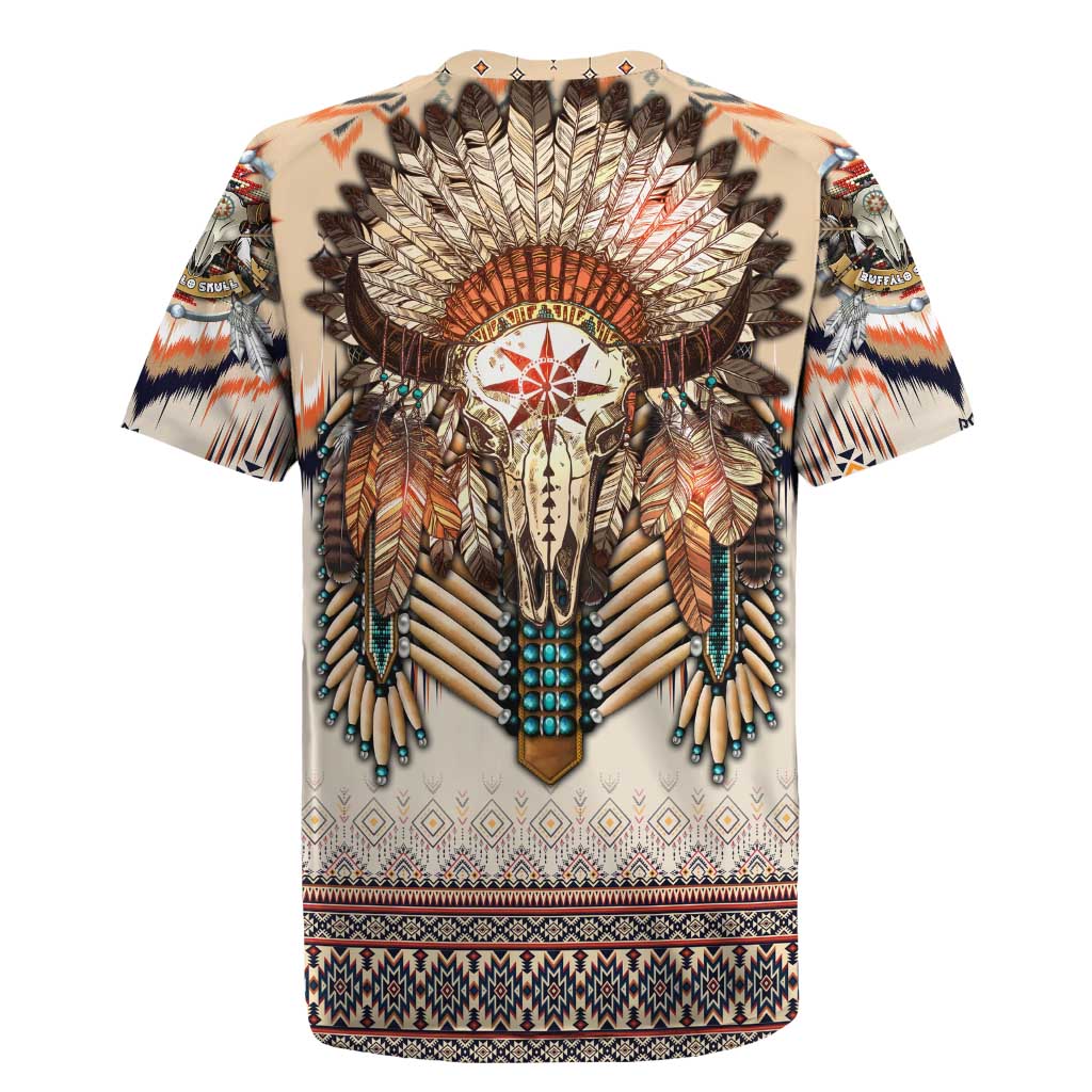 Native American Rugby Jersey Buffalo Skull - Wonder Print Shop