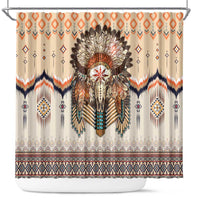 Native American Shower Curtain Buffalo Skull