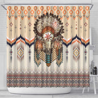 Native American Shower Curtain Buffalo Skull