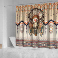 Native American Shower Curtain Buffalo Skull