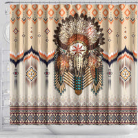 Native American Shower Curtain Buffalo Skull