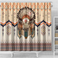 Native American Shower Curtain Buffalo Skull