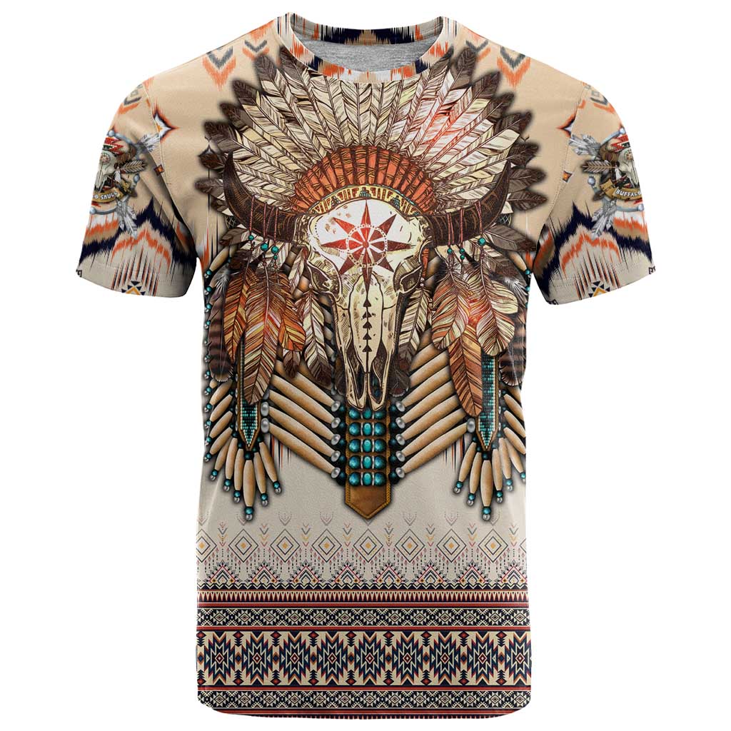 Native American T Shirt Buffalo Skull - Wonder Print Shop