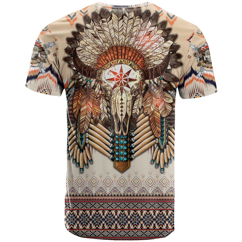 Native American T Shirt Buffalo Skull - Wonder Print Shop