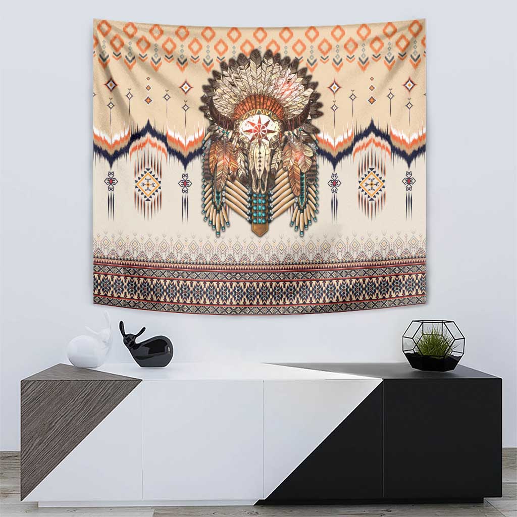 Native American Tapestry Buffalo Skull - Wonder Print Shop