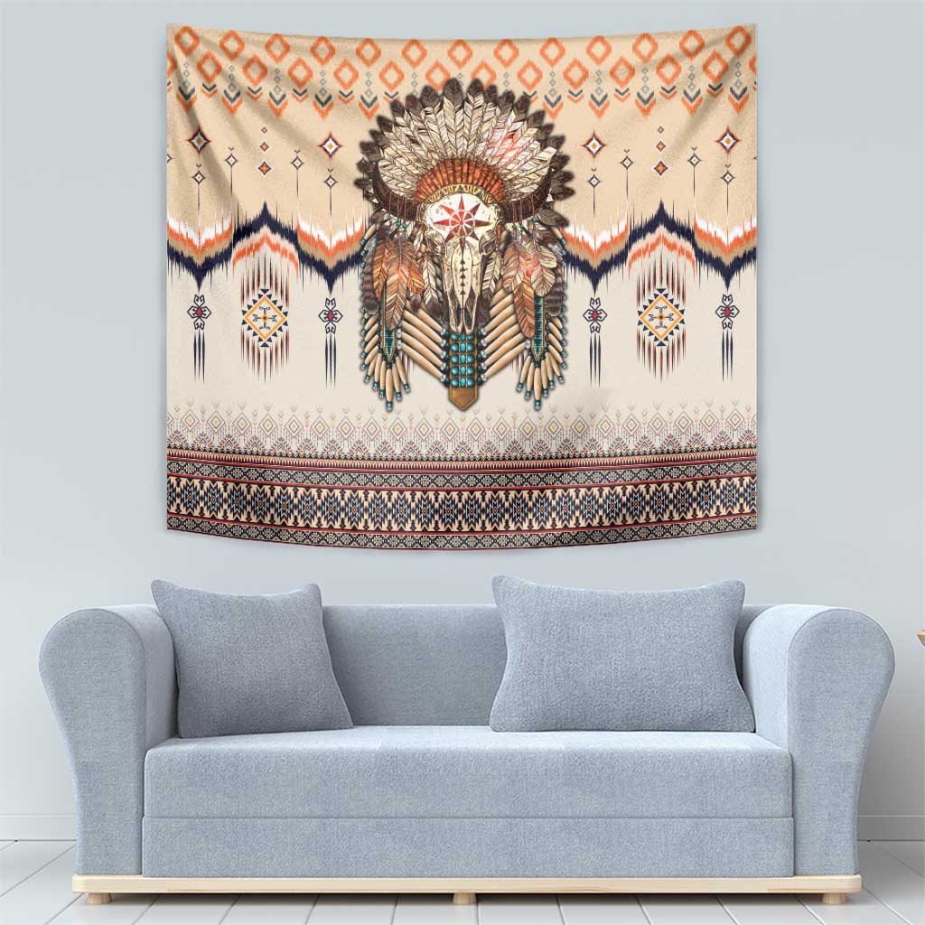 Native American Tapestry Buffalo Skull - Wonder Print Shop