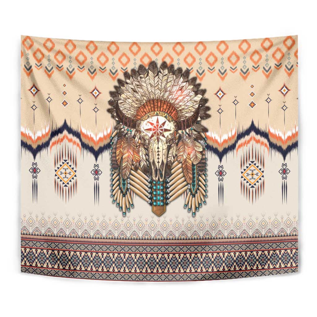 Native American Tapestry Buffalo Skull - Wonder Print Shop