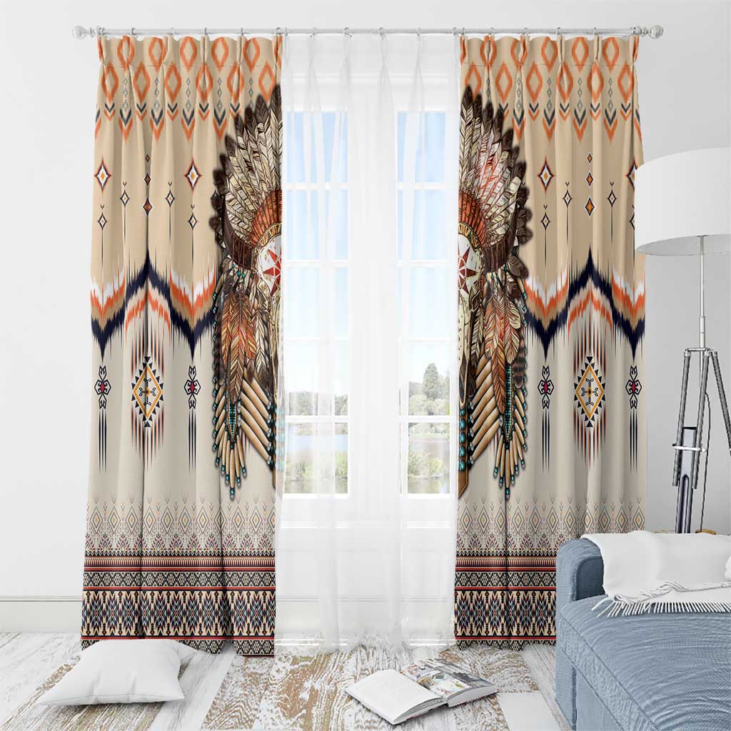 Native American Window Curtain Buffalo Skull - Wonder Print Shop