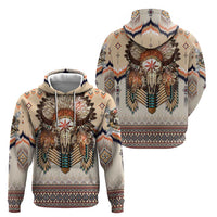 Native American Zip Hoodie Buffalo Skull - Wonder Print Shop