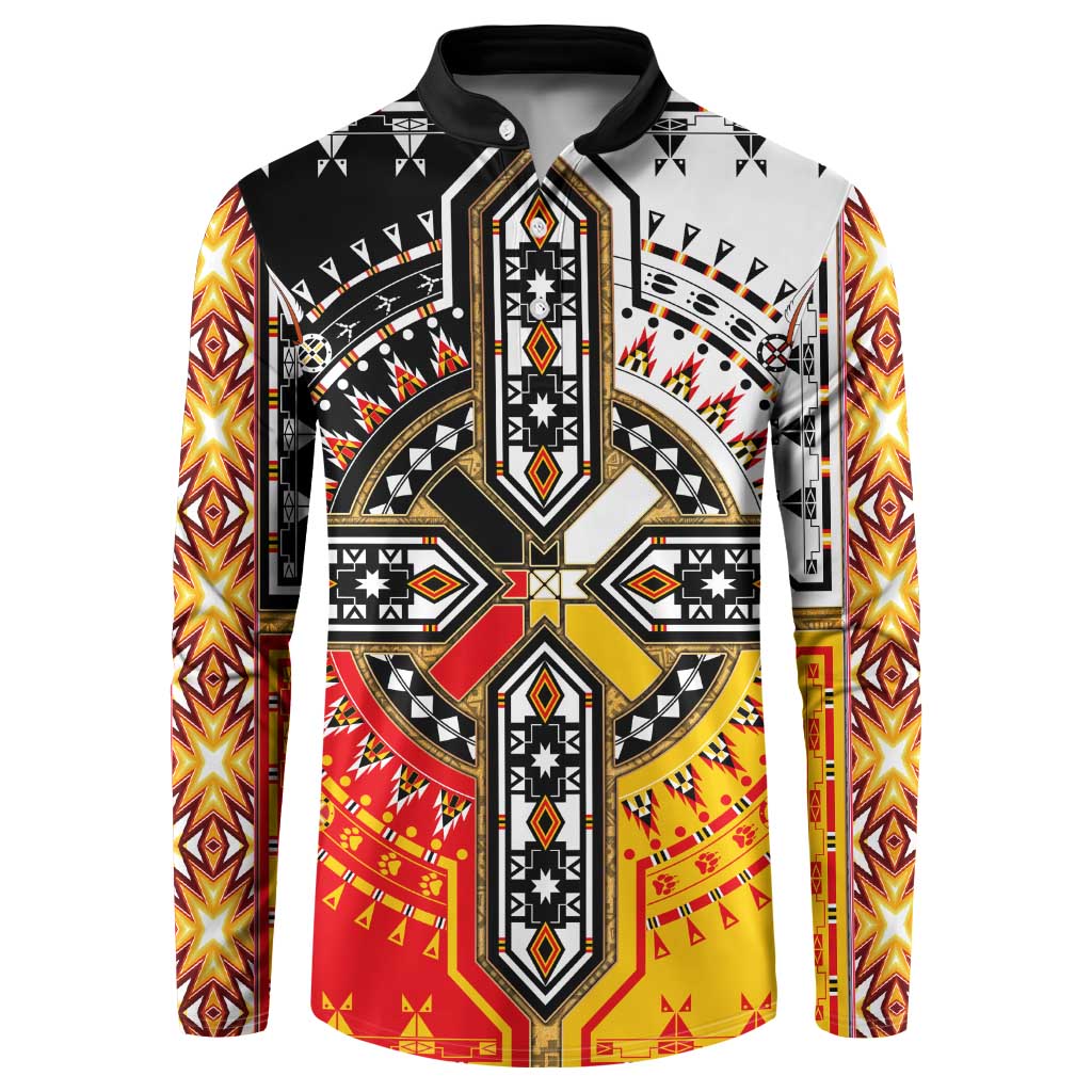 Four Directions Native American Button Sweatshirt - Wonder Print Shop