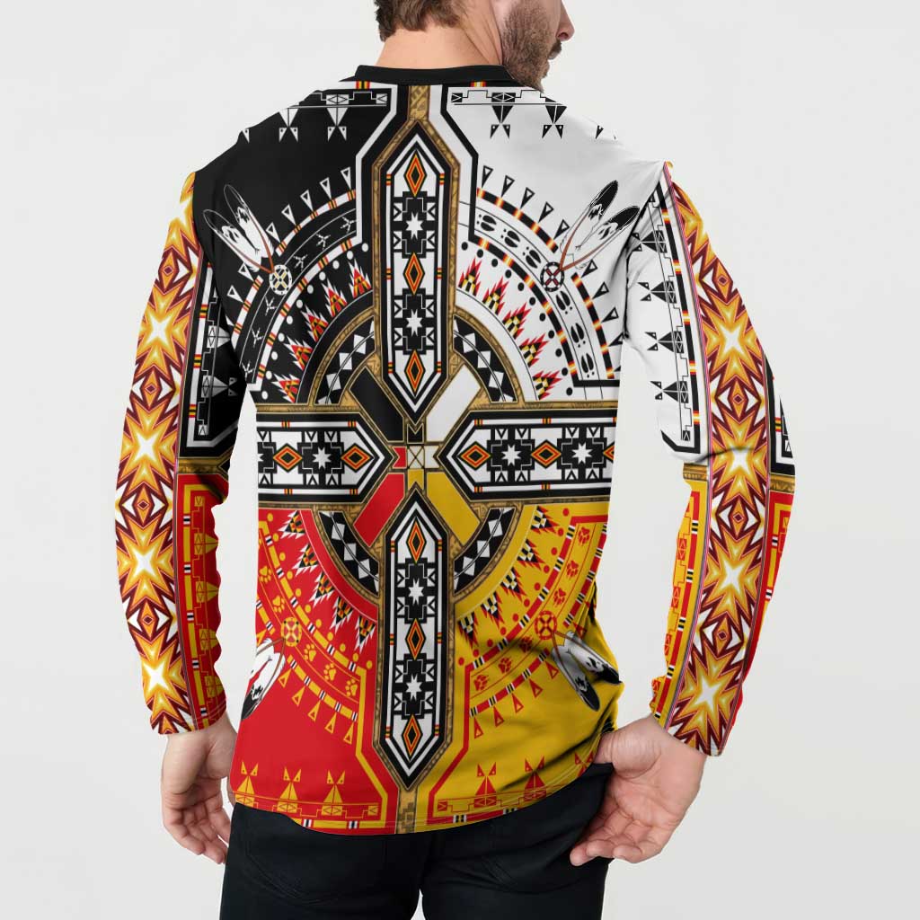 Four Directions Native American Button Sweatshirt - Wonder Print Shop