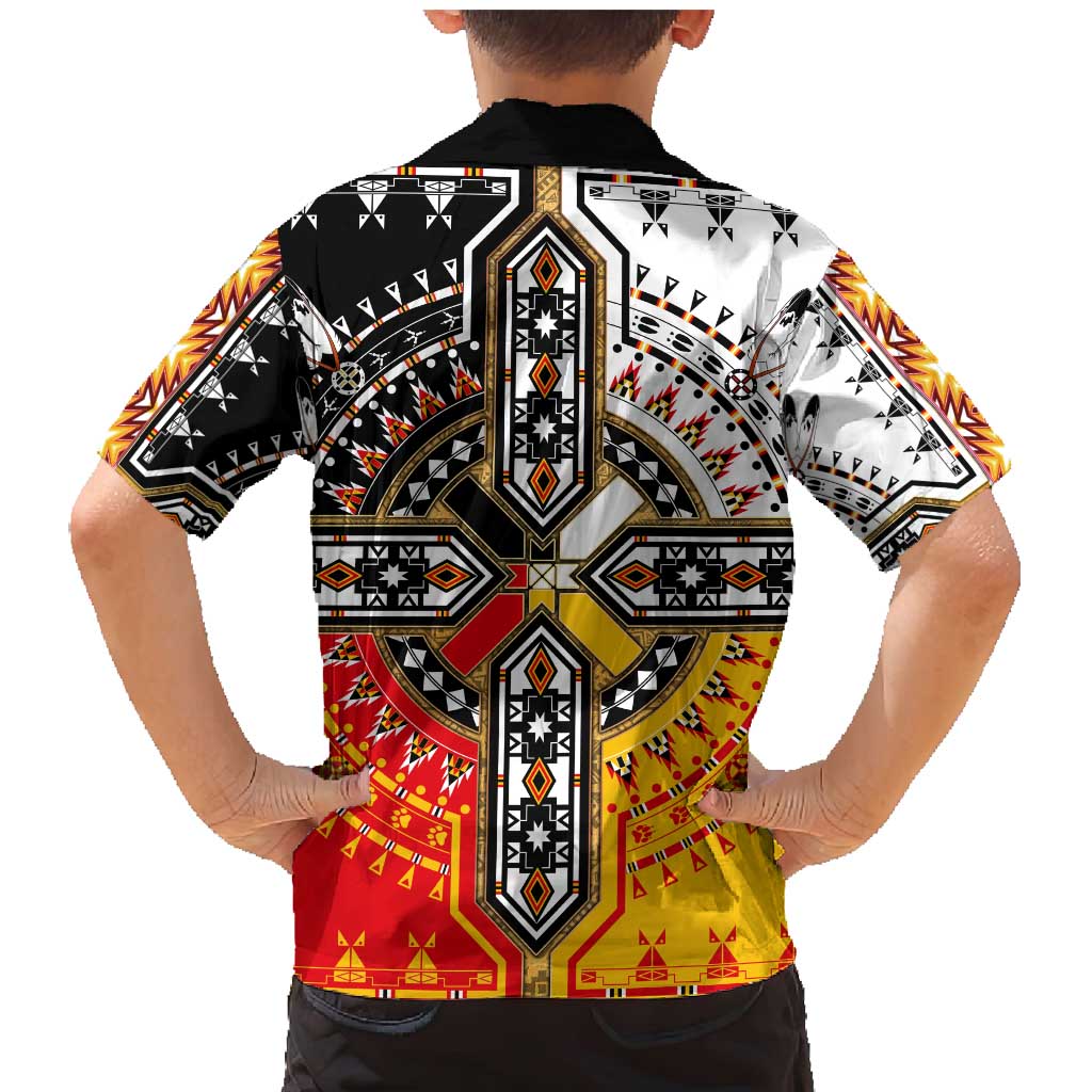 Four Directions Native American Family Matching Mermaid Dress and Hawaiian Shirt - Wonder Print Shop