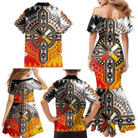 Four Directions Native American Family Matching Mermaid Dress and Hawaiian Shirt - Wonder Print Shop