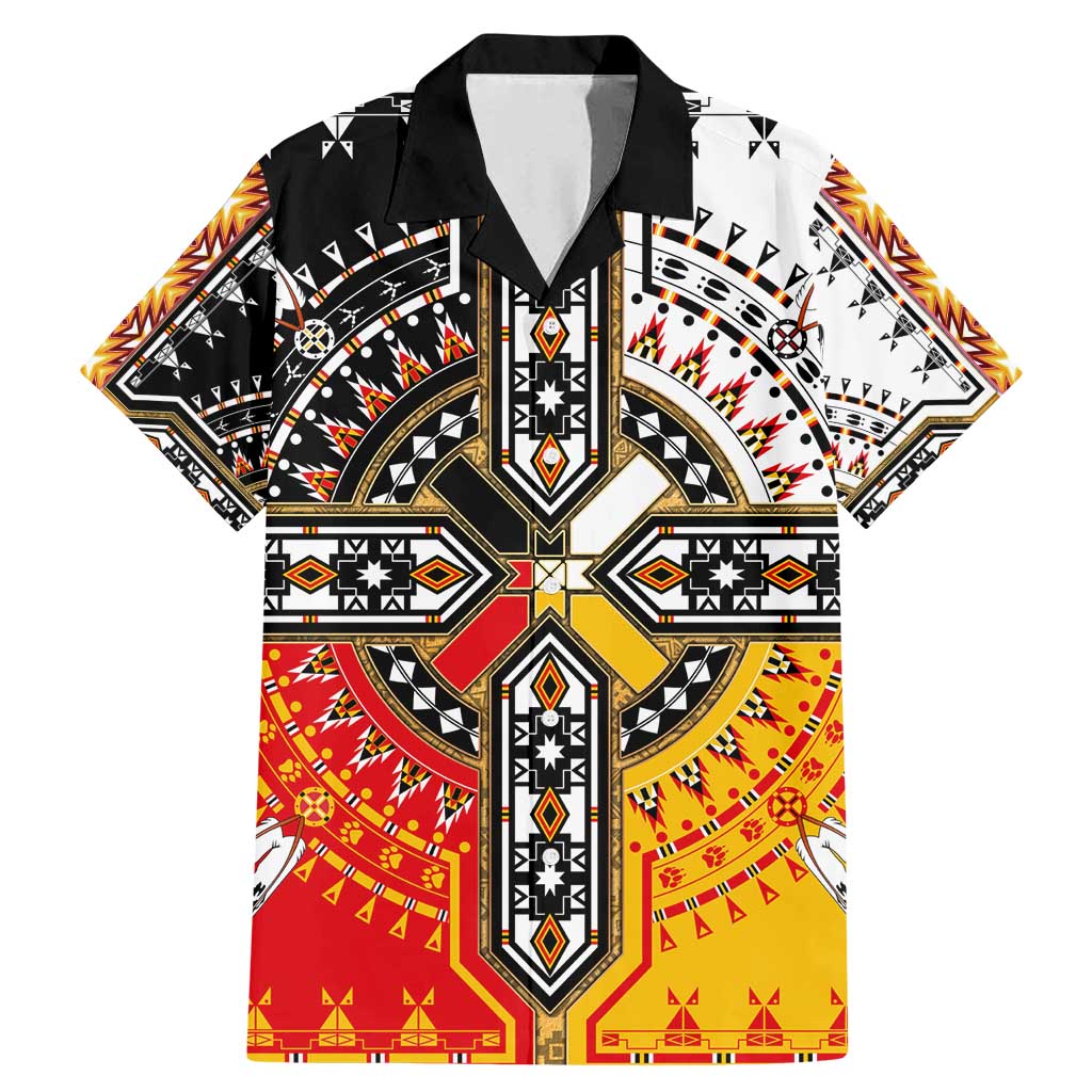 Four Directions Native American Family Matching Mermaid Dress and Hawaiian Shirt - Wonder Print Shop