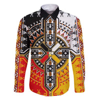 Four Directions Native American Family Matching Off Shoulder Maxi Dress and Hawaiian Shirt - Wonder Print Shop