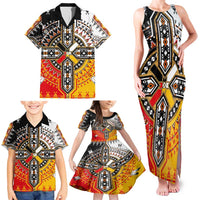 Four Directions Native American Family Matching Tank Maxi Dress and Hawaiian Shirt - Wonder Print Shop