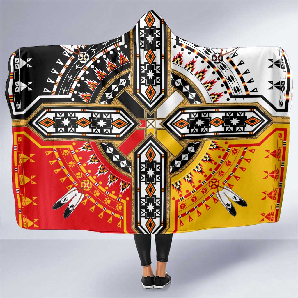 Four Directions Native American Hooded Blanket