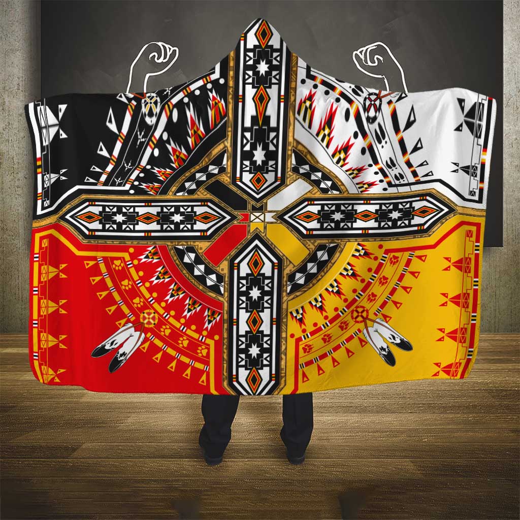 Four Directions Native American Hooded Blanket