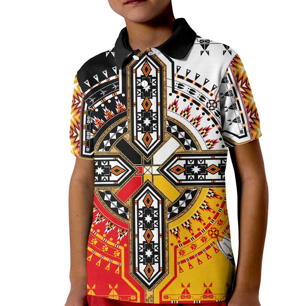 Four Directions Native American Kid Polo Shirt - Wonder Print Shop
