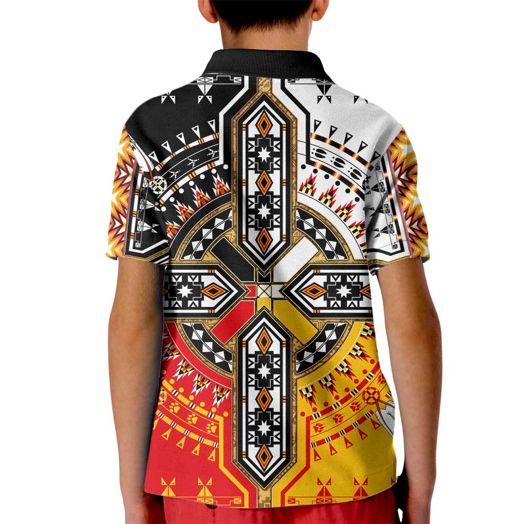 Four Directions Native American Kid Polo Shirt - Wonder Print Shop