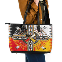 Four Directions Native American Leather Tote Bag - Wonder Print Shop