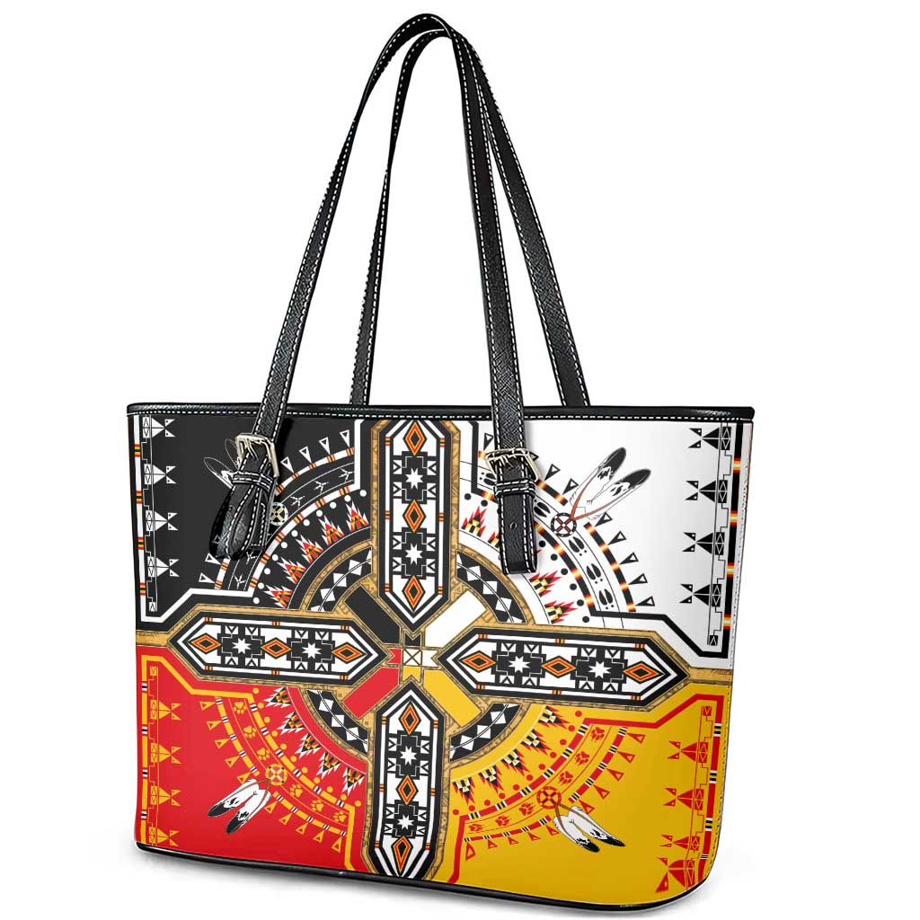 Four Directions Native American Leather Tote Bag - Wonder Print Shop