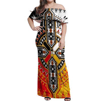 Four Directions Native American Off Shoulder Maxi Dress - Wonder Print Shop