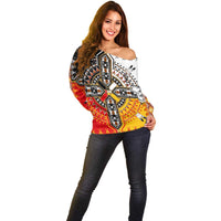Four Directions Native American Off Shoulder Sweater - Wonder Print Shop