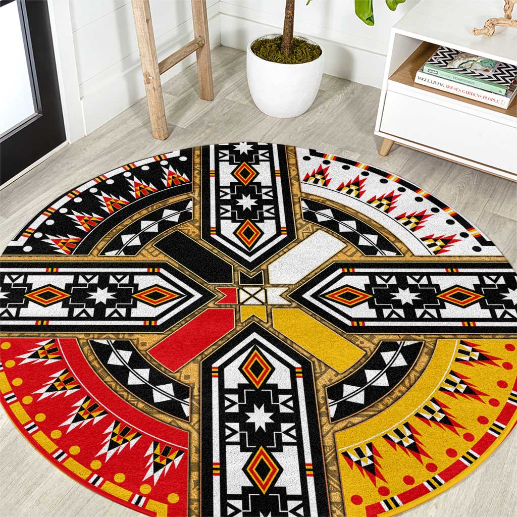 Four Directions Native American Round Carpet