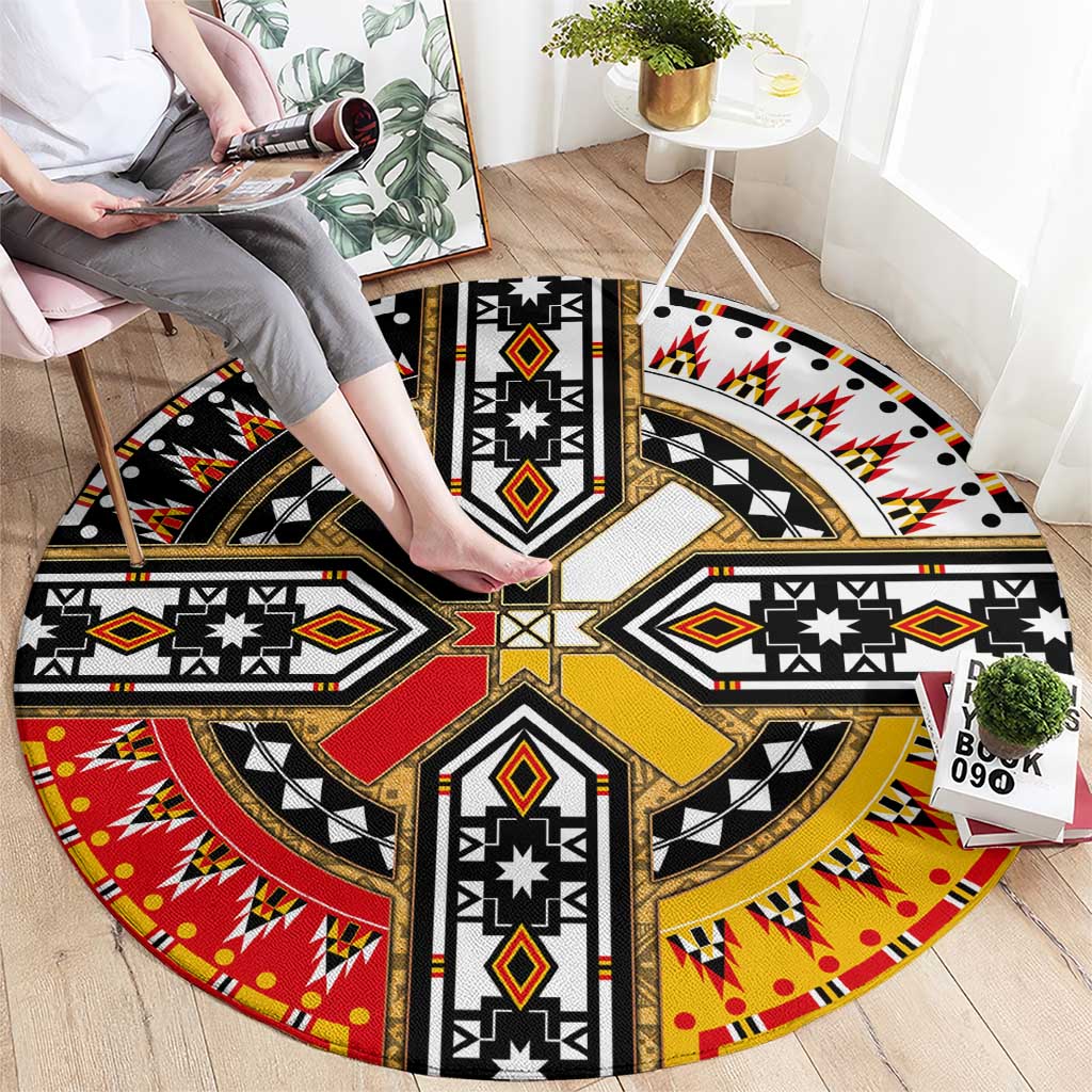 Four Directions Native American Round Carpet