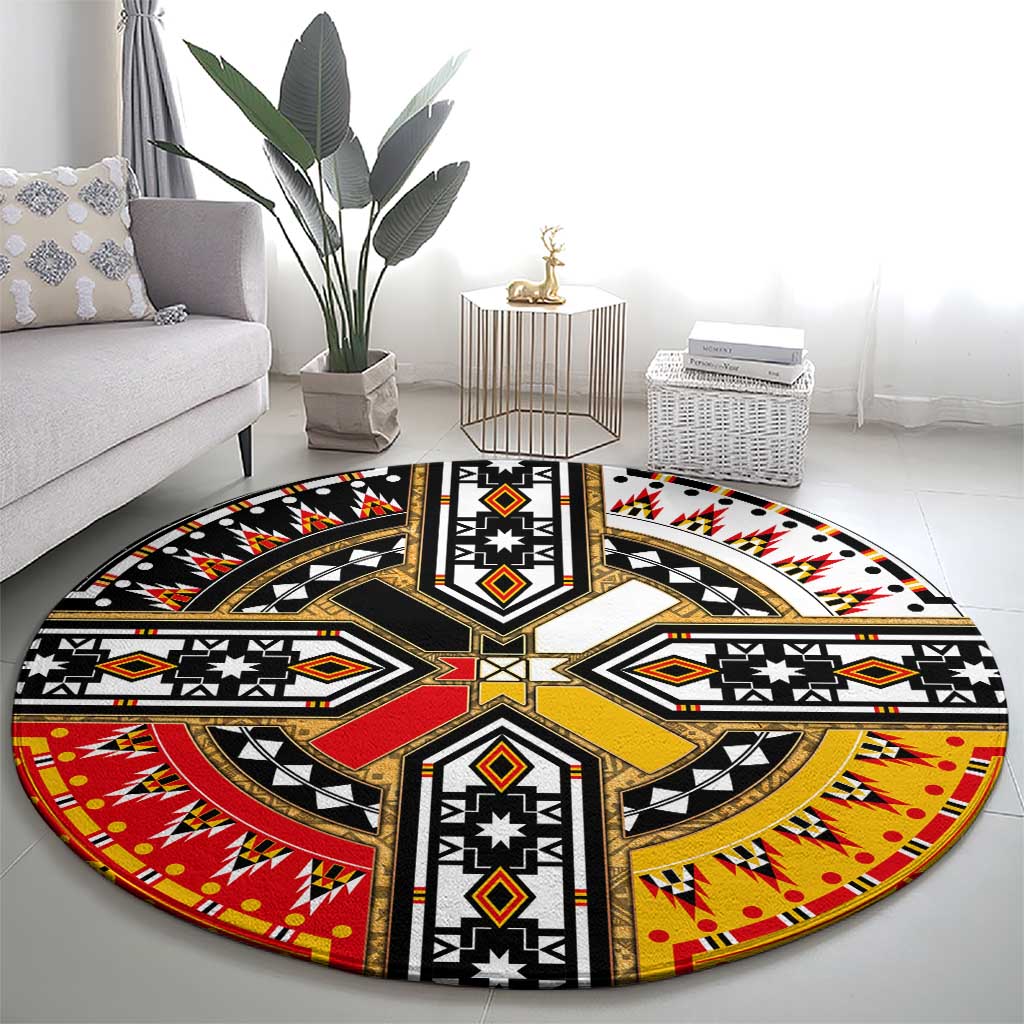 Four Directions Native American Round Carpet