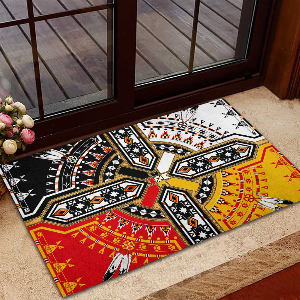 Four Directions Native American Rubber Doormat - Wonder Print Shop