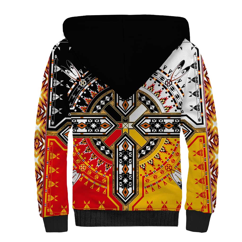 Four Directions Native American Sherpa Hoodie - Wonder Print Shop