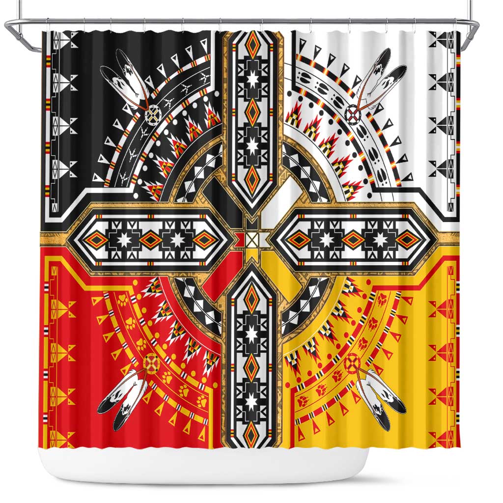 Four Directions Native American Shower Curtain