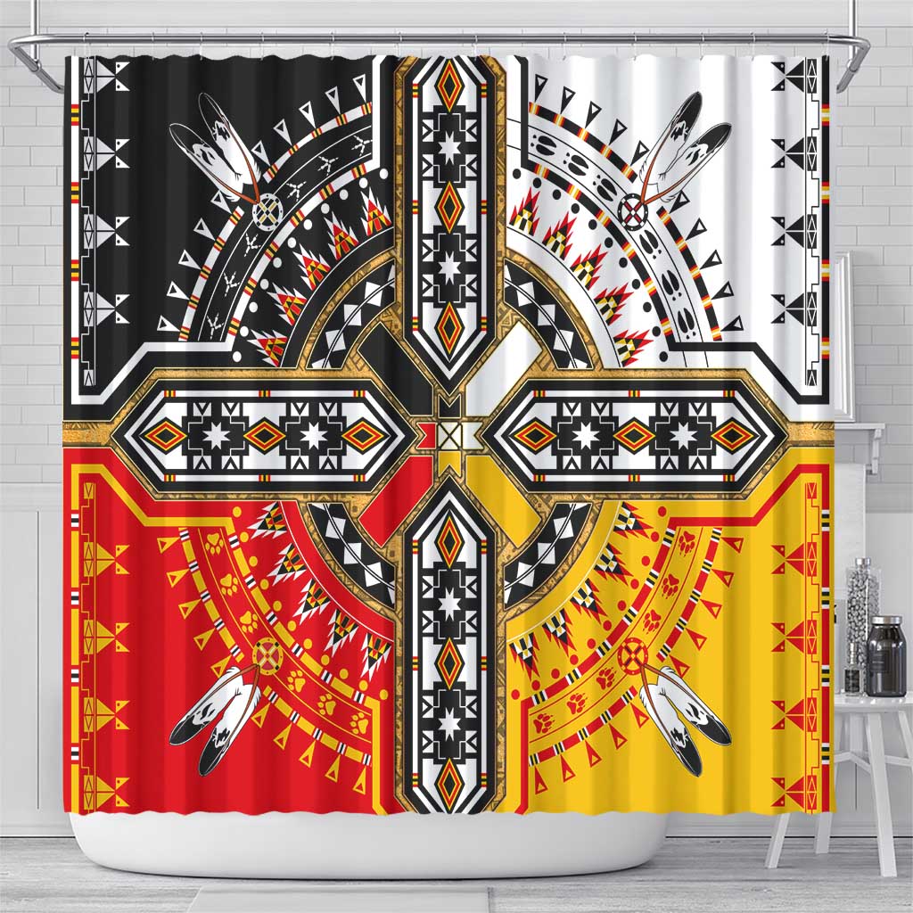 Four Directions Native American Shower Curtain
