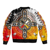 Four Directions Native American Sleeve Zip Bomber Jacket - Wonder Print Shop