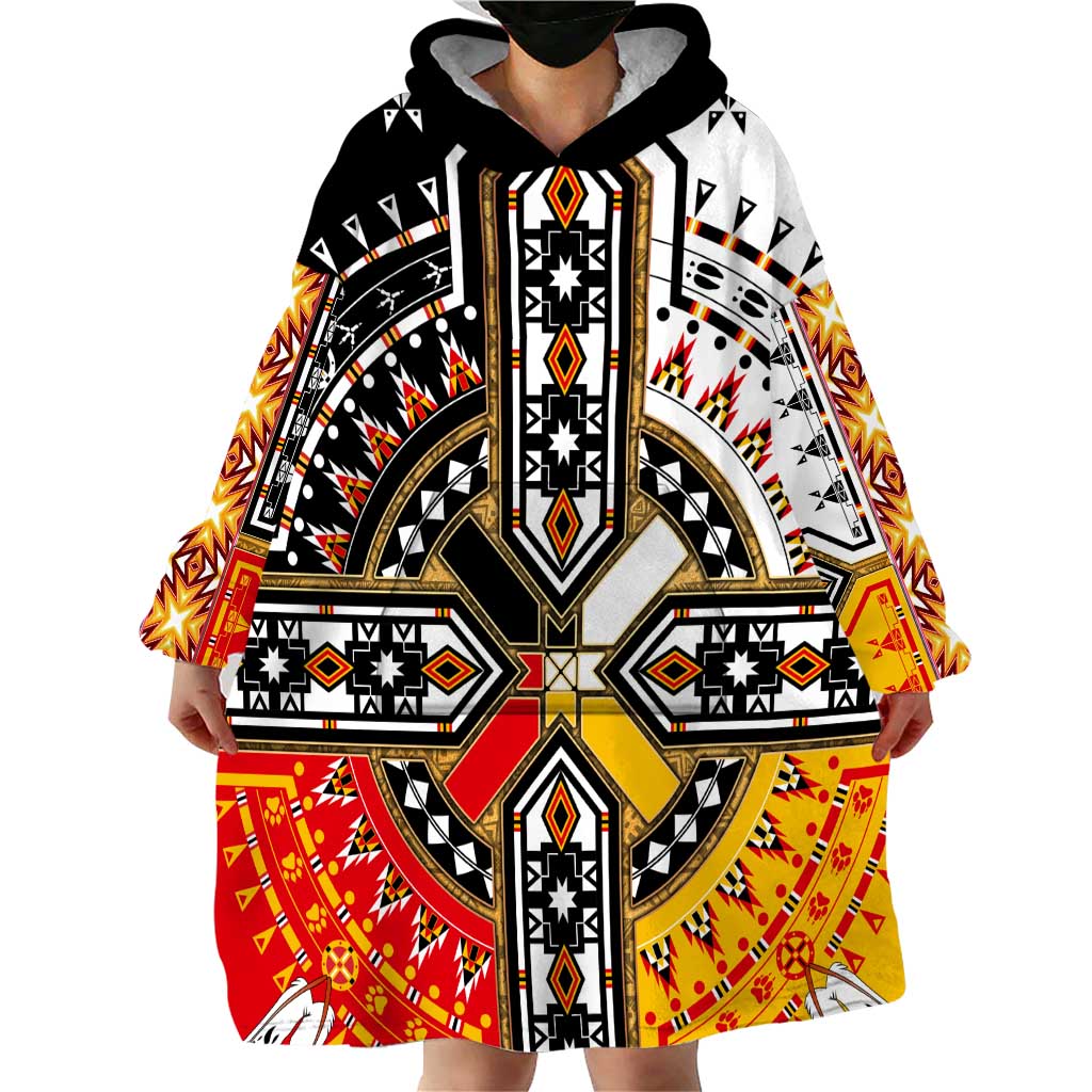 Four Directions Native American Wearable Blanket Hoodie - Wonder Print Shop