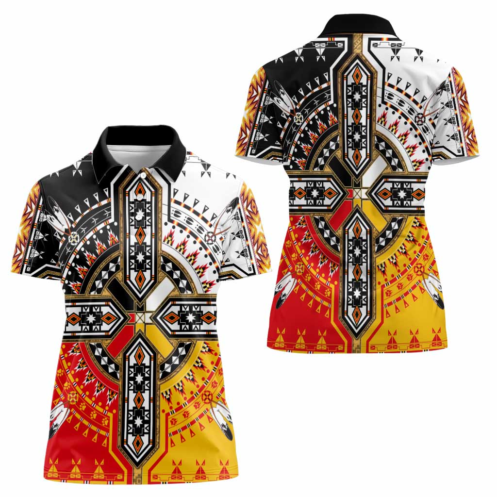 Four Directions Native American Women Polo Shirt - Wonder Print Shop