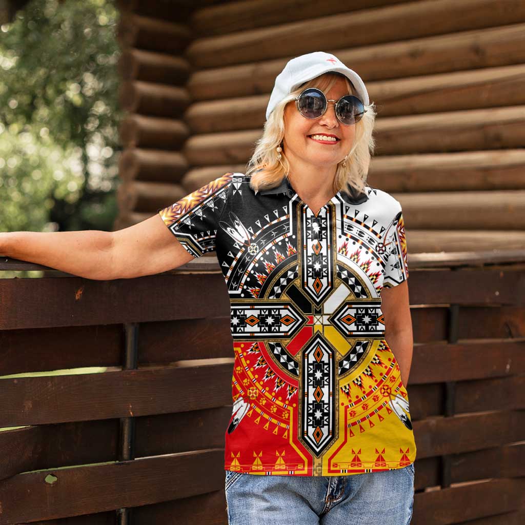 Four Directions Native American Women Polo Shirt - Wonder Print Shop