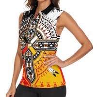 Four Directions Native American Women Sleeveless Polo Shirt - Wonder Print Shop