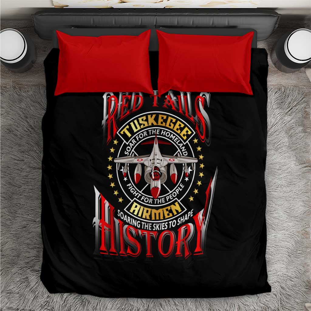 Red Tails Tuskegee Airmen Bedding Set Soaring to Shape History - Fighter Plane Patriotic Tribute - Wonder Print Shop