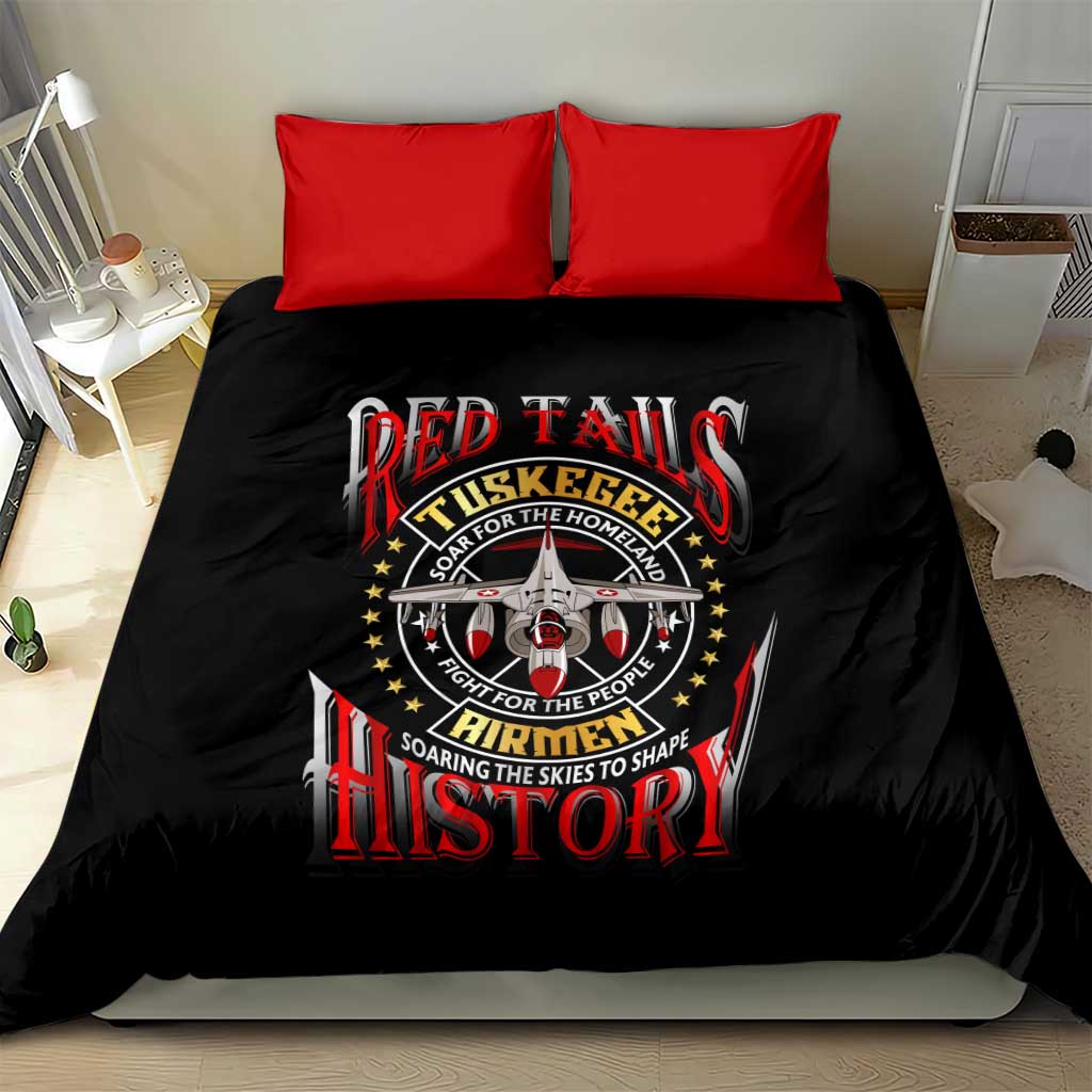 Red Tails Tuskegee Airmen Bedding Set Soaring to Shape History - Fighter Plane Patriotic Tribute - Wonder Print Shop