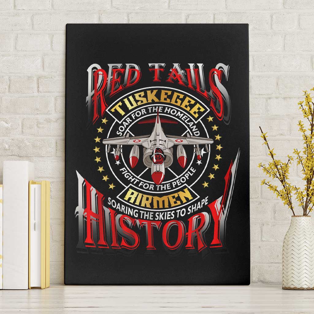 Red Tails Tuskegee Airmen Canvas Wall Art Soaring to Shape History - Fighter Plane Patriotic Tribute - Wonder Print Shop