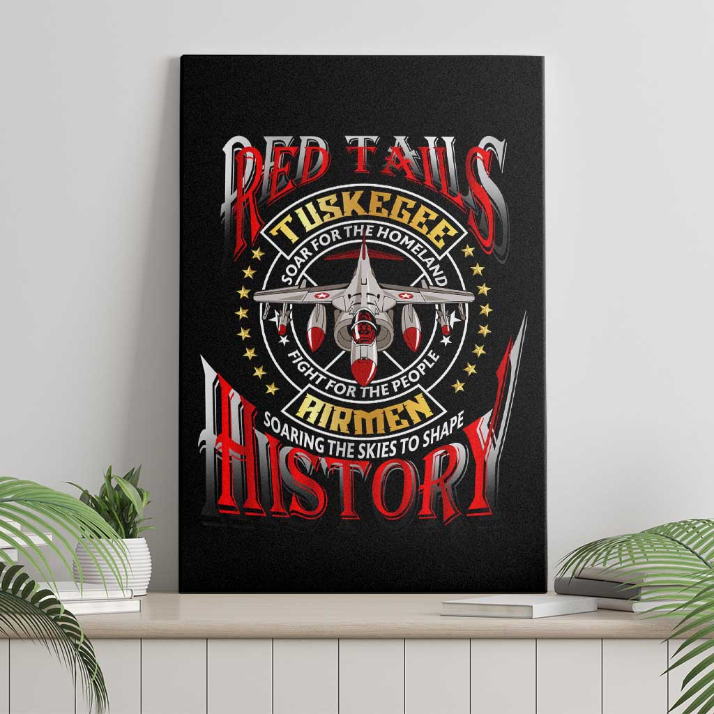 Red Tails Tuskegee Airmen Canvas Wall Art Soaring to Shape History - Fighter Plane Patriotic Tribute - Wonder Print Shop